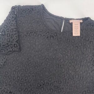 Philosophy Lace Top Short Sleeve Blouse Elegant Party Black‎ XXL/2XG